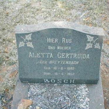 BOSCH Aletta Gertruida nee BREYTENBACH 1892-1952