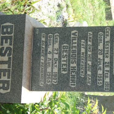 BESTER Villebois Henri 1907-1965 :: WALDER Anna Cornelia nee BESTER 1910-1965