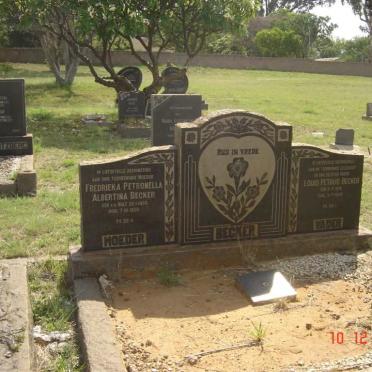 BECKER Louis Petrus 1891-1955 &amp; Fredrieka Petronella Albertina VAN DER WALT 1896-1958
