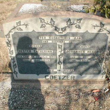 COETZER Johannes Hendrik 1887-1955 &amp; Hester Catherina GROBLER 1890-1973
