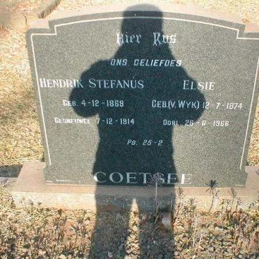 COETSEE Hendrik Sefanus 1869-1914 &amp; Elsie VAN WYK 1874-1966