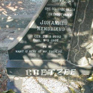 COETZEE Johannes Hendrikus 1892-1966