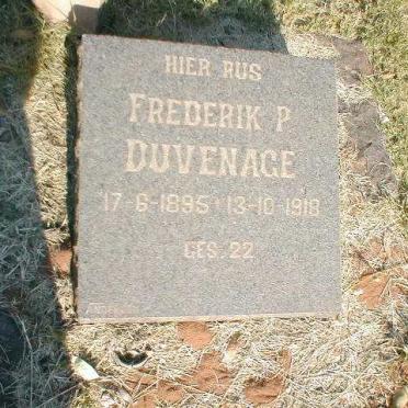 DUVENAGE Frederik P. 1895-1918