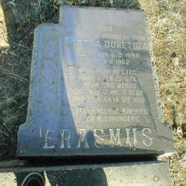 ERASMUS Martha Dorethea 1888-1962