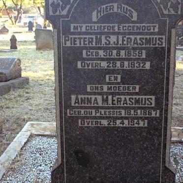 ERAMUS M.S.J. 1859-1932 &amp; Anna M. DU PLESSIS 1867-1947