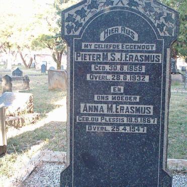 ERASMUS Pieter M.S.J. 1858-1932 &amp; Anna M. DU PLESSIS 1867-1947