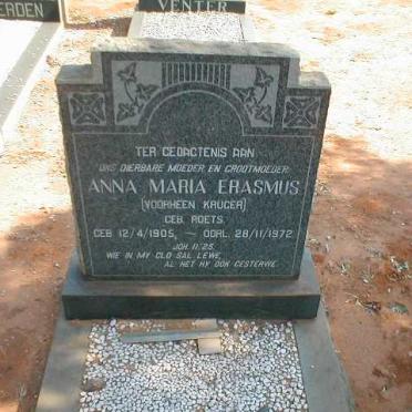 ERASMUS Anna Maria, formerly KRUGER, nee ROETS 1905-1972