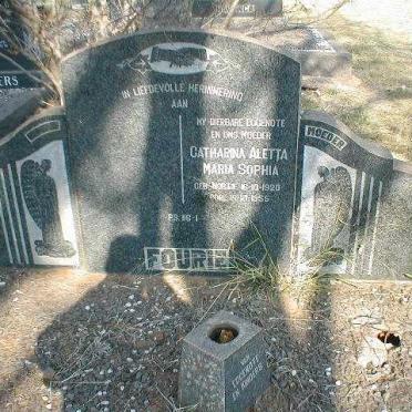 FOURIE Catharina Aletta Maria Sophia nee NORTJE 1920-1955