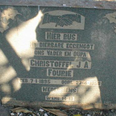 FOURIE Christoffel J.A. 1895-1958