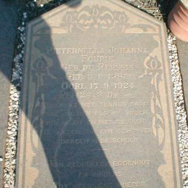 FOURIE Pieternella Johanna nee DU PLESSIS 1885-1924
