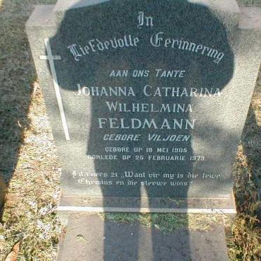 FELDMANN Johanna Catharina Wilhelmina nee VILJOEN 1905-1973