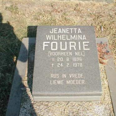 FOURIE Jeanetta Wilhelmina formerly NEL 1896-1978