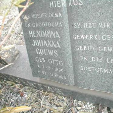 GOUWS Hendrina Johanna nee OTTO 1899-1983