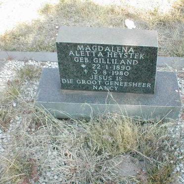 HEYSTEK Magdalena Aletta nee GILLILAND 1890-1980