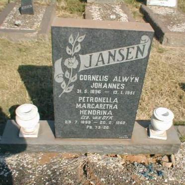 JANSEN Cornelis Alwyn Johannes 1896-1951 &amp; Petronella Margaretha Hendrina VAN DYK 1899-1962