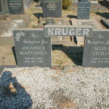 KRUGER Johannes Marthinus 1906-1982 &amp; Maria Cecilia 1911-1986