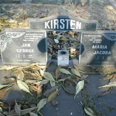 KIRSTEN Jan George 1908-1943 &amp; Maria Jacoba 1905-1994