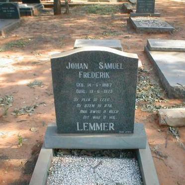 LEMMER Johan Samuel Frederik 1887-1973