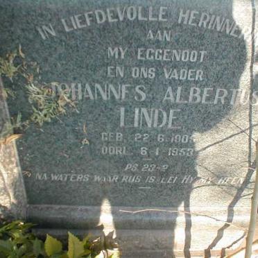 LINDE Johannes Albertus 1905-1953