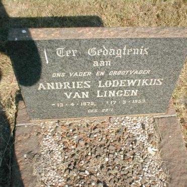 LINGEN Andries Lodewikus, van 1875-1953