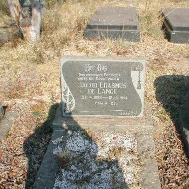 LANGE Jacob Erasmus, de 1892-1954