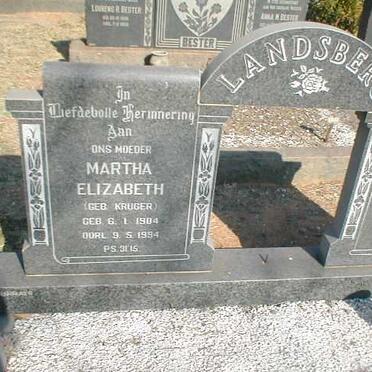 LANDSBERG Martha Elizabeth nee KRUGER 1904-1994