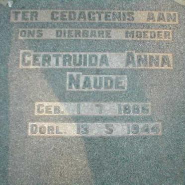 NAUDE Gertruida Anna 1885-1944