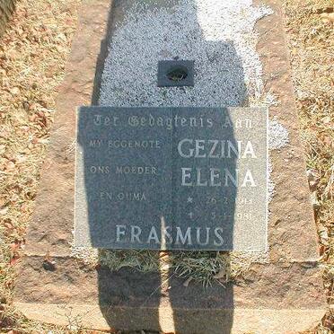 ERASMUS Gezina Elena 1913-1981