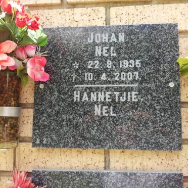 NEL Johan 1935-2007 &amp; Hannetjie