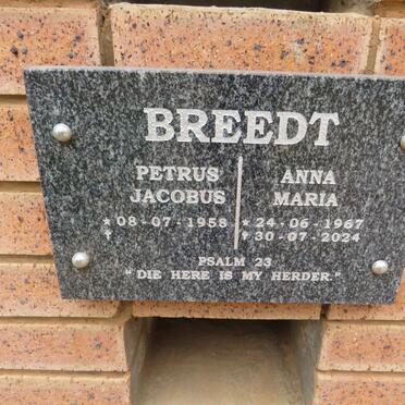 BREEDT Petrus Jacobus 1958- & Anna Maria 1967-2024