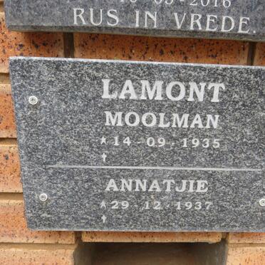 LAMONT Moolman 1935- & Annatjie 1937- 