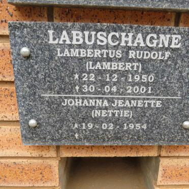 LABUSCHAGNE Lambertus Rudolf 1950-2001 & Johanna Jeanette 1954- 