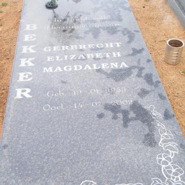 BEKKER Gerbreght Elizabeth Magdalena 1953-2002