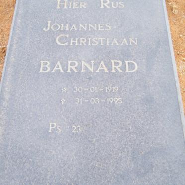 BARNARD Johannes Christiaan 1919-1995