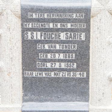 FOUCHE S.S.I. nee VAN TONDER 1889-1952