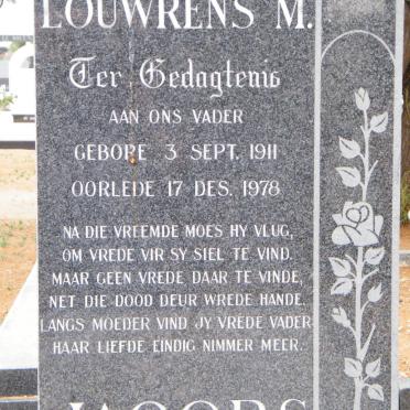 JACOBS Louwrens M. 1911-1978