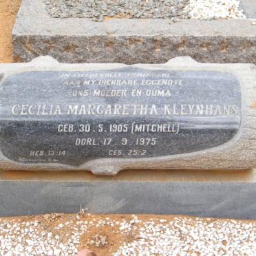 KLEYNHANS Cecilia Margaretha nee MITCHELL 1905-1975