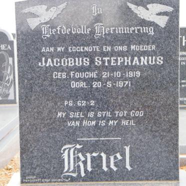 KRIEL Jacobus Stephanus nee FOUCHE 1919-1971