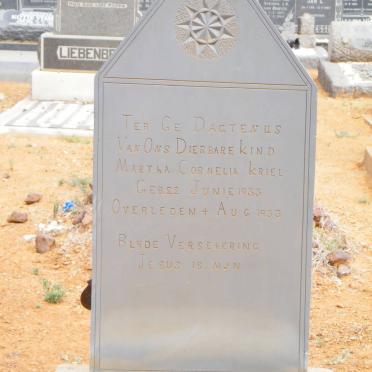 KRIEL Martha Cornelia 1933-1933