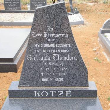 KOTZÉ Gertruida Theodora nee SCHOLTZ 1922-1990