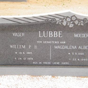 LUBBE Willem P.B. 1885-1974 &amp; Magdalena Albertha 1901-1995