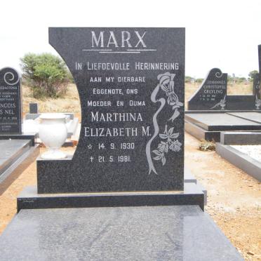 MARX Marthina Elizabeth M. 1930-1981