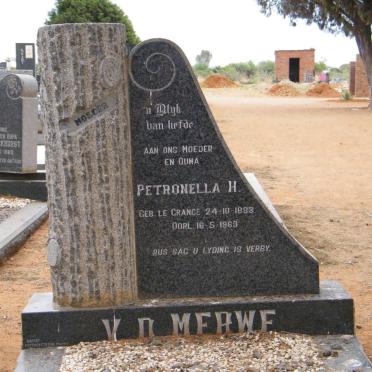 MERWE Petronella H., v.d. nee LE GRANGE 1883-1969