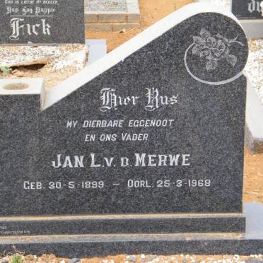 MERWE Jan L., v.d. 1899-1968