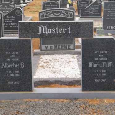 MOSTERT Albertus B. 1883-1964 &amp; Maria M.M. 1885-1969