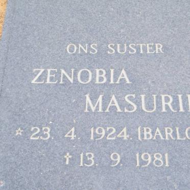 MASURIK Zenobia nee BARLOW 1924-1981