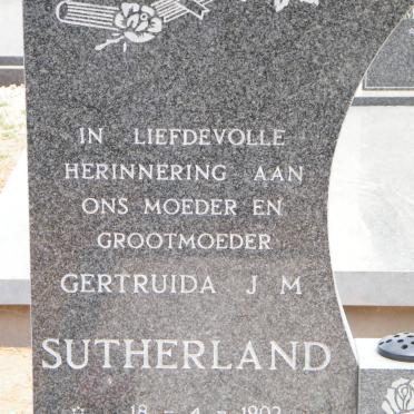 SUTHERLAND Gertruida J.M. 1903-1997