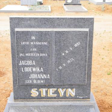 STEYN Jacoba Lodewika Johanna nee BLOEM 1892-1973