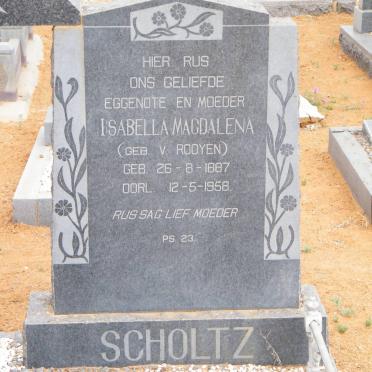 SCHOLTZ Isabella Magdalena nee V. ROOYEN 1887-1958