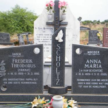 SCHOLTZ Frederik Theodorus 1926-1990 &amp; Anna Maria VAN DEVENTER 1926-2005
